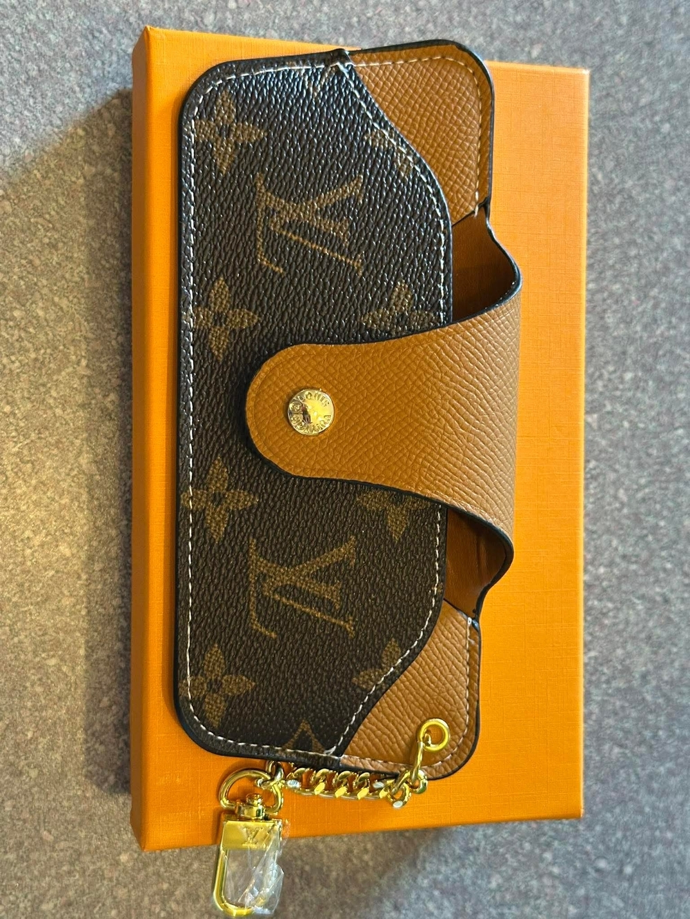 Brown Monogram Glasses Holder With Box
